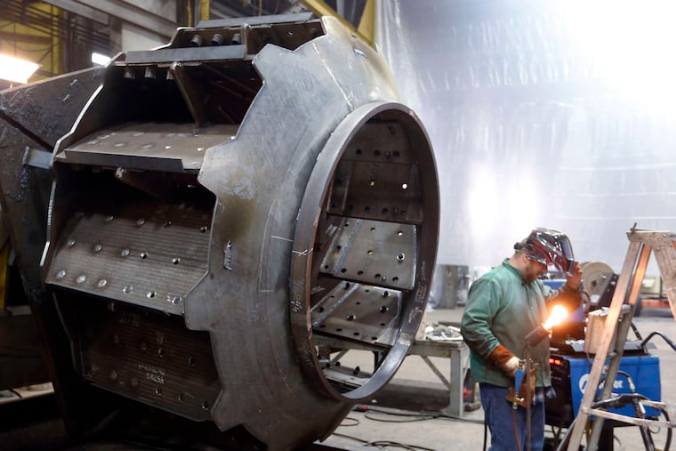 Work on an industrial ventilation system in Butler County, Pa. Manufacturing in Pennsylvania is on the upswing, but not all voters are confident in the industy's future, writes Stephen Roy of Volvo Construction Equipment.