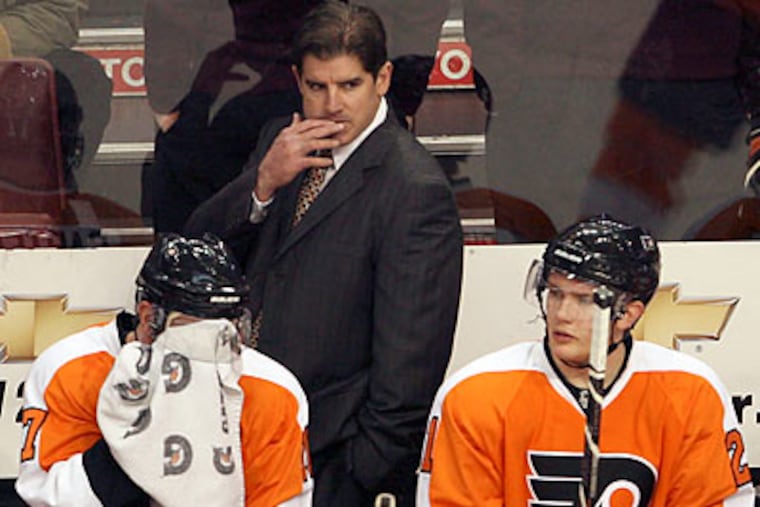 The Flyers are are 2-7-1 since Peter Laviolette, along with assistant Kevin McCarthy replaced John Stevens. (Yong Kim/Staff Photographer)