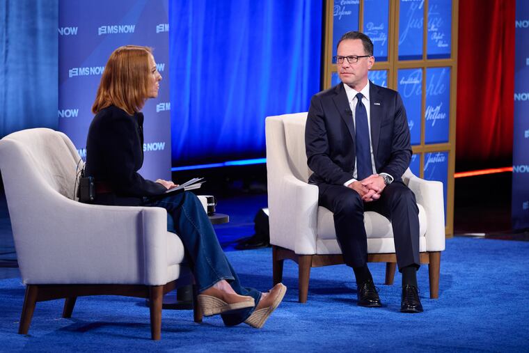 Pennsylvania Gov. Josh Shapiro speaks with MS NOW's Jen Psaki at the Academy of Music in Philadelphia Thursday, June 25 ahead of America's 250th birthday celebration.