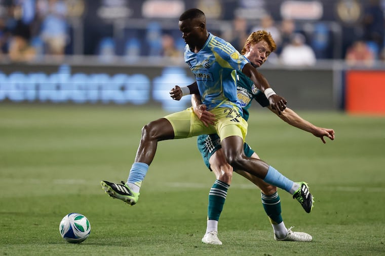Union defender Olwethu Makhanya (center) will return from a two-game suspension in league play for Saturday's game at D.C. United.