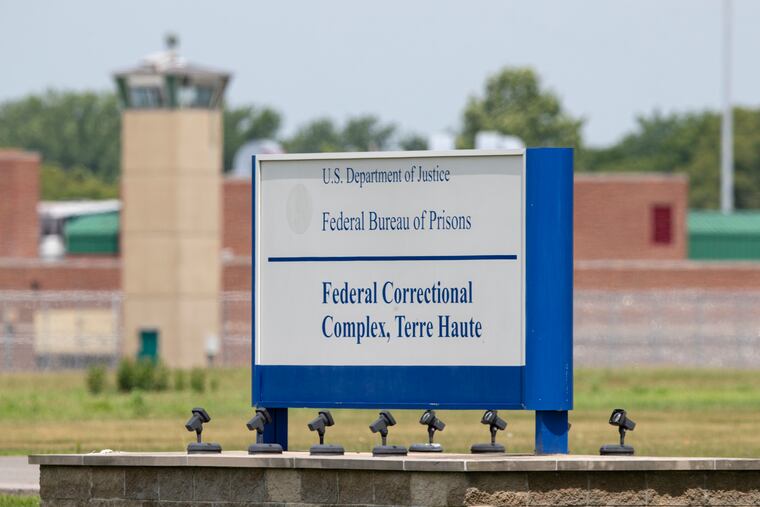 The entrance to the federal prison in Terre Haute, Ind.