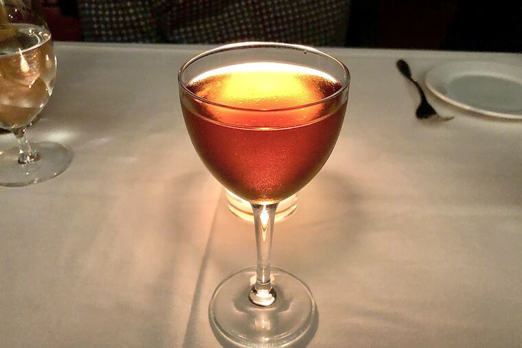 The Nail the Dismount cocktail at Townsend is a creative hybrid of the Manhattan and Old Fashioned.