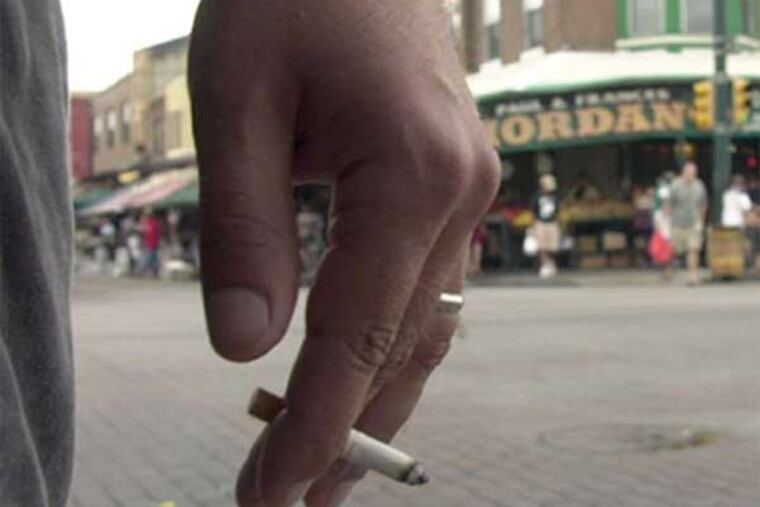 A smoker in South Philadelphia.
