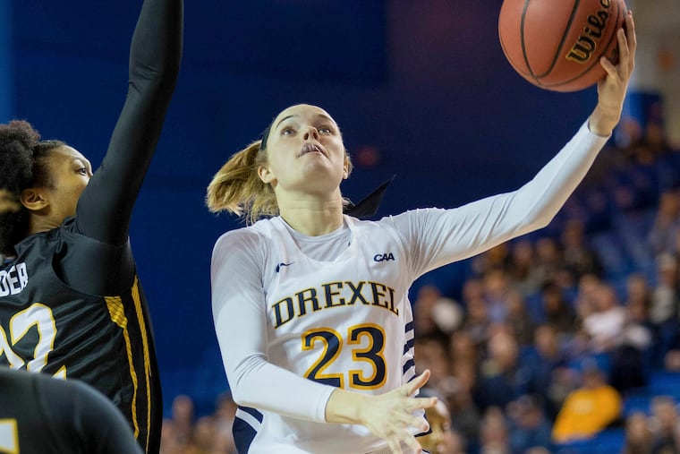 Drexel's Bailey Greenberg, pictured during the championship game of the CAA Tournament against Towson back in March, scored 31 points and went 19-for-21 at the free-throw line Tuesday night against Quinnipiac.