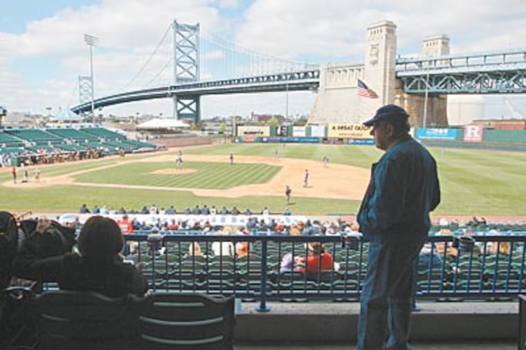 Campbell’s Field, home of the Camden Riversharks, has made its mark on the Delaware. Impact on Camden’s economy has been less — last year, payments to the city were a third of what had been projected. (MICHAEL BRYANT / Staff Photographer)