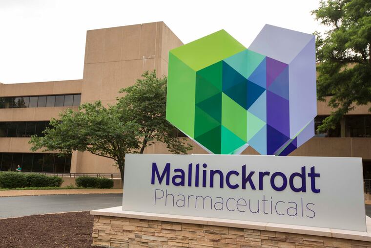 The exterior of the Mallinckrodt Pharmaceuticals office in St. Louis. The generic drugmaker Mallinckrodt has a tentative $1.6 billion deal to settle lawsuits over its role in the U.S. opioid crisis, it announced Tuesday, Feb. 25, 2020.