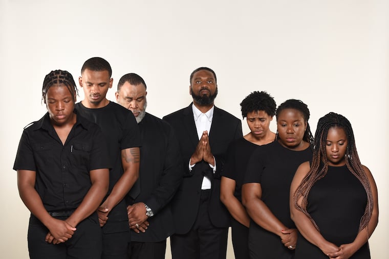 "Zooman and the Sign" by Theatre in the X, with (from left) Jeffery Scott, Leon Alexander, T.C. Storm Caldwell, Walter DeShields, Tasha Holmes, LaNeshe Miller-White, and Monet Debose.