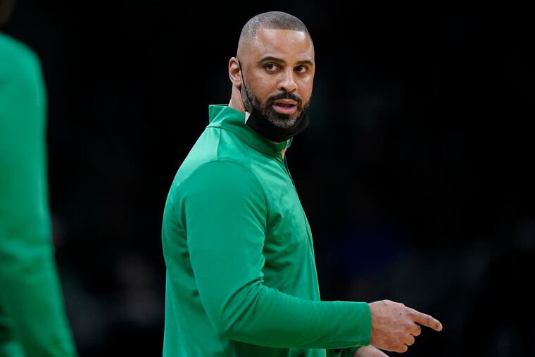 Boston Celtics coach Ime Udoka, shown in February.