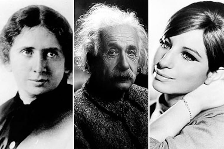 We know Albert Einstein (center) and Barbra Streisand (right), but how about Rose Schneiderman (left)? A panel culled a vote on 218 down to superstars and the underrecognized.