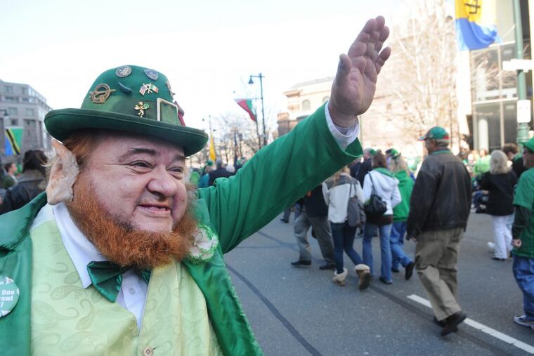 Bill Hare (left) of Port Richmond, says, “It’s not March with the St. Patrick’s Day Parade!”