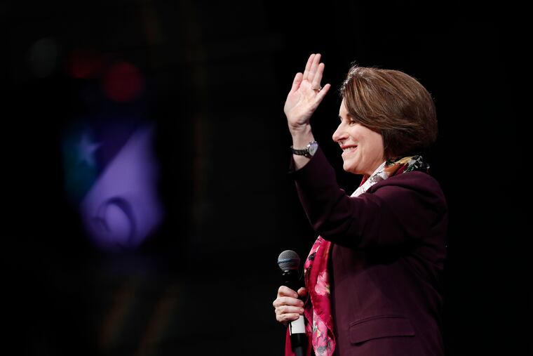 Democratic presidential candidate Sen. Amy Klobuchar, D-Minn., speaks at the LULAC Presidential Town Hall, Thursday, Feb. 13, 2020, in Las Vegas.
