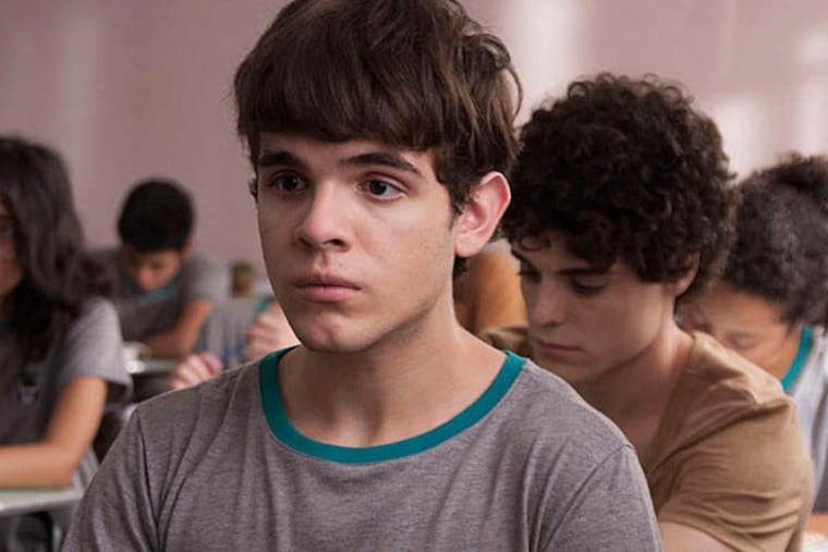 Ghilherme Lobo (front) is Leo, blind from birth; Fabio Audi is new friend Gabriel. (Strand Releasing)