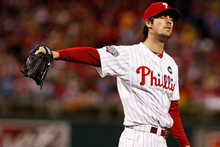 Cole Hamels gave up five runs in 4 1/3 innings against the Yankees in Game 3. (Ron Cortes/Staff Photographer)