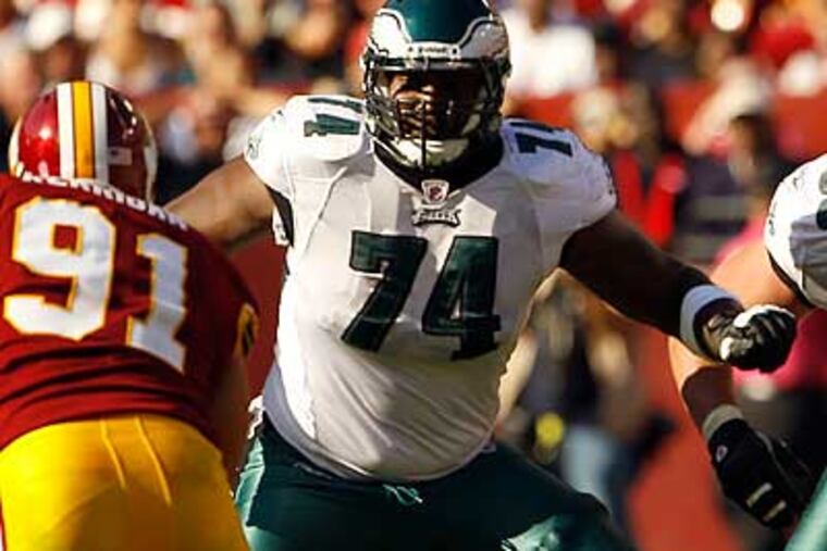 Winston Justice made his first start of the season against the Redskins. (Yong Kim/Staff Photographer)