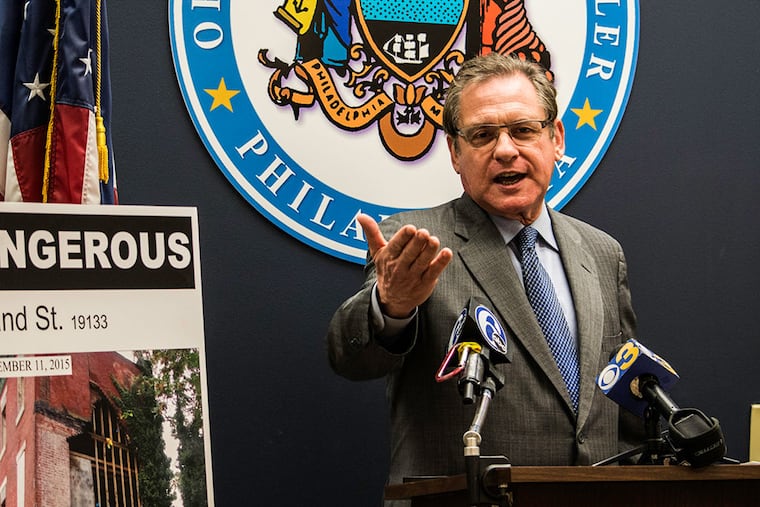 City Controller Alan Butkovitz at Wednesday’s news conference, where he called for new L&I leadership. (AARON WINDHORST/Staff Photographer)