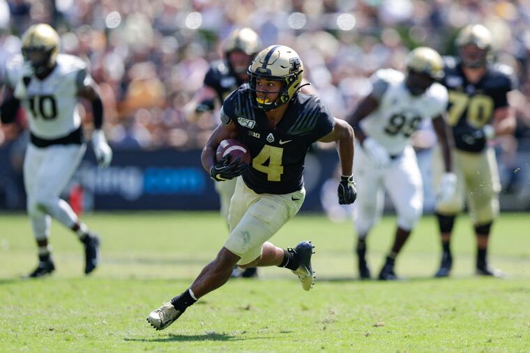 Purdue wide receiver Rondale Moore runs after a catch against Vanderbilt on Sept. 7.