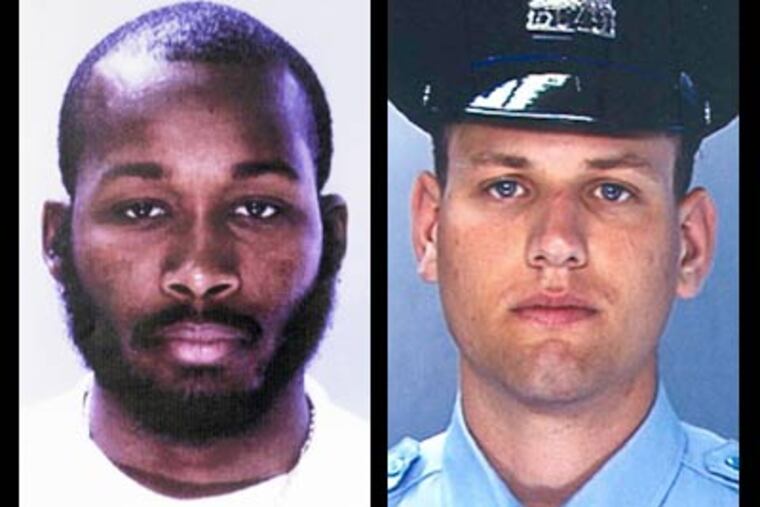 Rasheed Scrugs, 35, left, is charged with killing Philadelphia police Officer John Pawlowski, 25, in Feb. 2009. If convicted, Scrugs could face the death penalty.