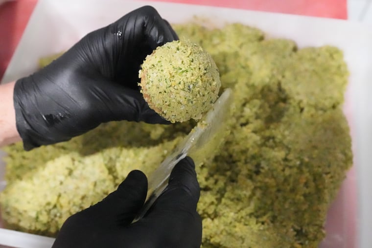 Falafel at Apricot Stone, in Philadelphia, November 25, 2025.