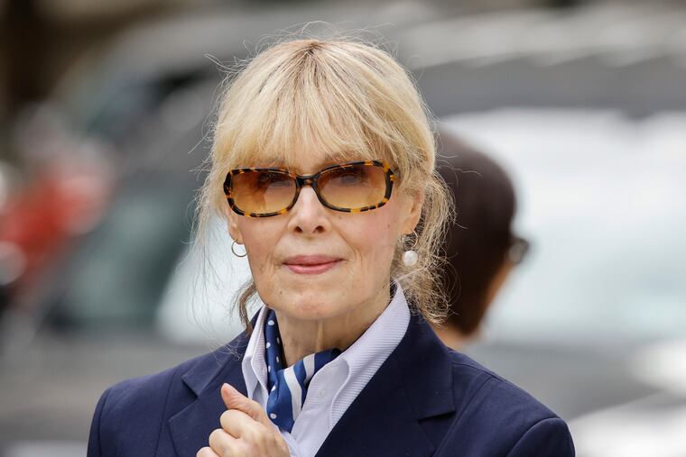 E. Jean Carroll exits the New York Federal Court after former President Donald Trump appeared in court in September in New York.