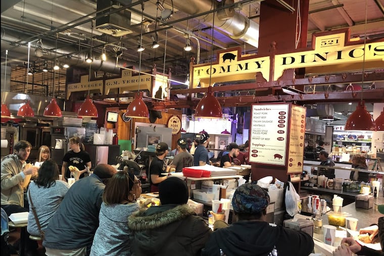 Part of a lunchtime crowd at Tommy DiNic’s at Reading Terminal Market.