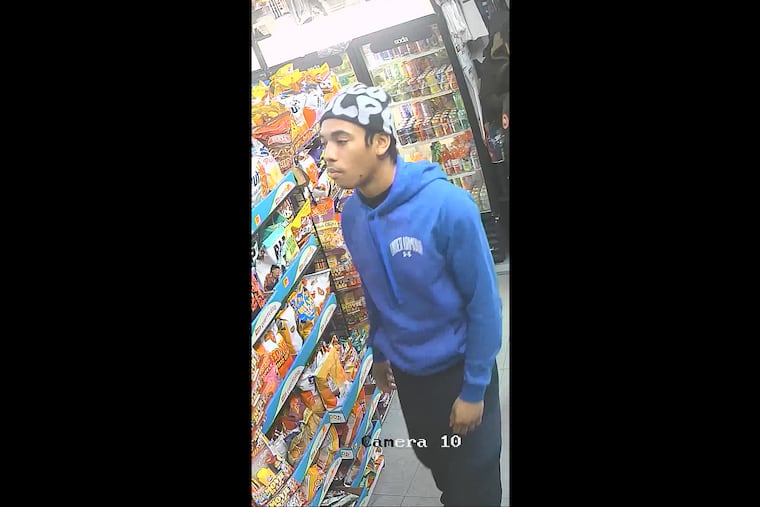 Shane Pryor, 17, is seen on a store security camera in the area of Godfrey and Mascher Street, after he escaped from juvenile jail staff custody outside of Children's Hospital of Philadelphia.
