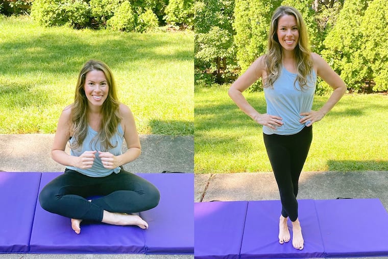 Ashley demonstrates the sitting-rising test.