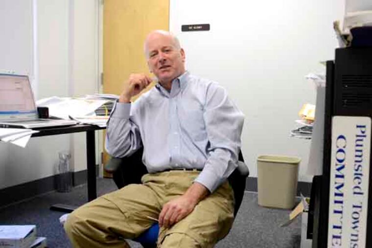 Peter Ylvisaker (cq) Executive Director of the Plumsted Municipal Utilities Authority poses in his office n New Egypt March 6, 2013. Plumsted is taking advantage of a little known law that allows towns to aggregate customers who have not switched suppliers and bid them out as a group to a single supplier. ( TOM GRALISH / Staff Photographer )