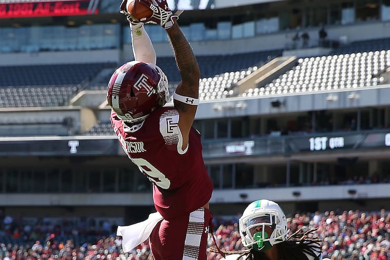 Temple's Robby Anderson catches a pass for a touchdown.