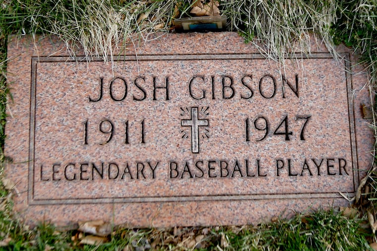 The gravestone for baseball great Josh Gibson at Allegheny Cemetery in Pittsburgh.