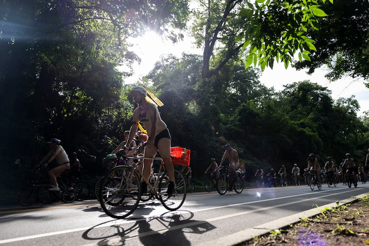 Many attend this years Philadelphia Naked Bike Ride along Martin Luther King Jr. Drive on Saturday, Aug. 22, 2026, in Philadelphia.