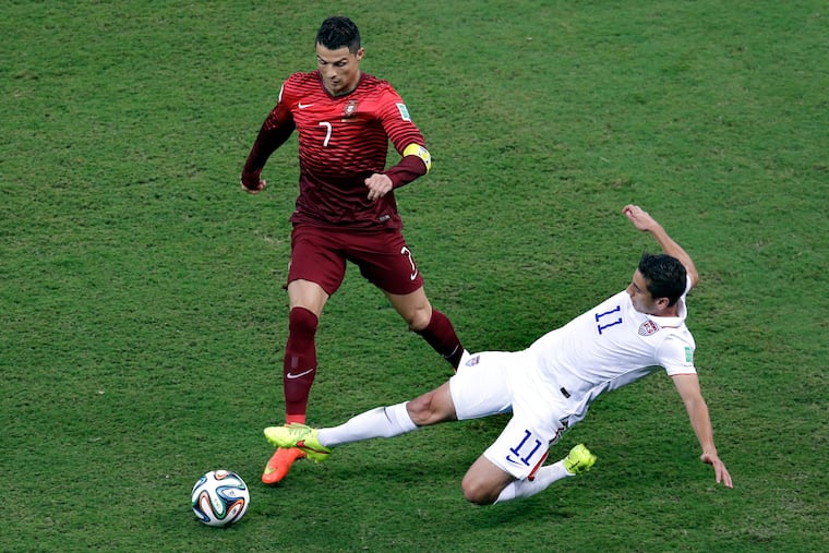 Longtime Union captain Alejandro Bedoya (right) played against Cristiano Ronaldo when the U.S. men's soccer team tied Portugal at the 2014 World Cup.