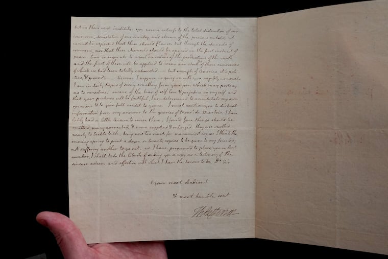 Correspondence from Thomas Jefferson to Francois Jean de Beauvoir, Chevalier de Chastellux is just one piece from an impressive online and in person auction presented by Freeman’s Auction House.