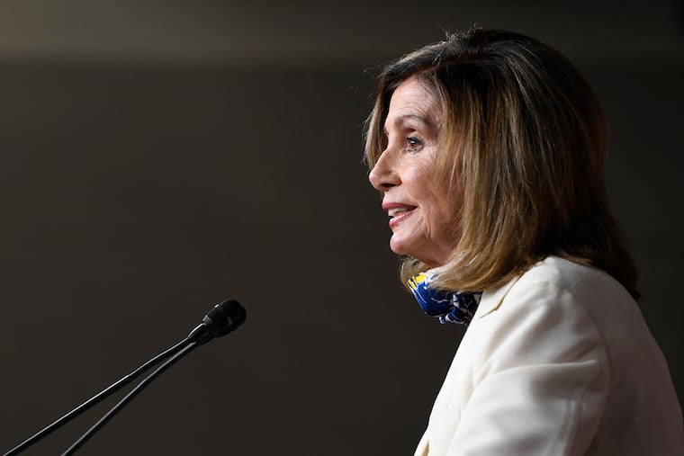 House Speaker Nancy Pelosi of Calif., speaks during a news conference on Capitol Hill in Washington on July 16.