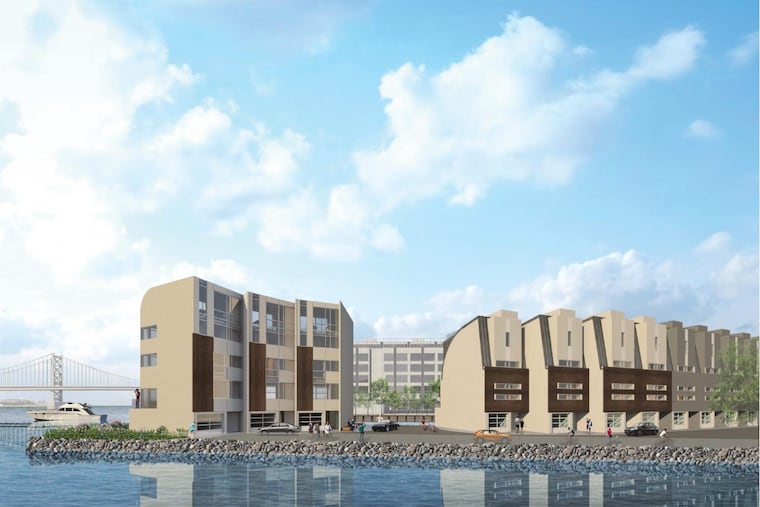 Townhouse development planned for Pier 35 1/2 on the Delaware River, where a Trump Tower Philadelphia condo-and-tower project had once been planned.