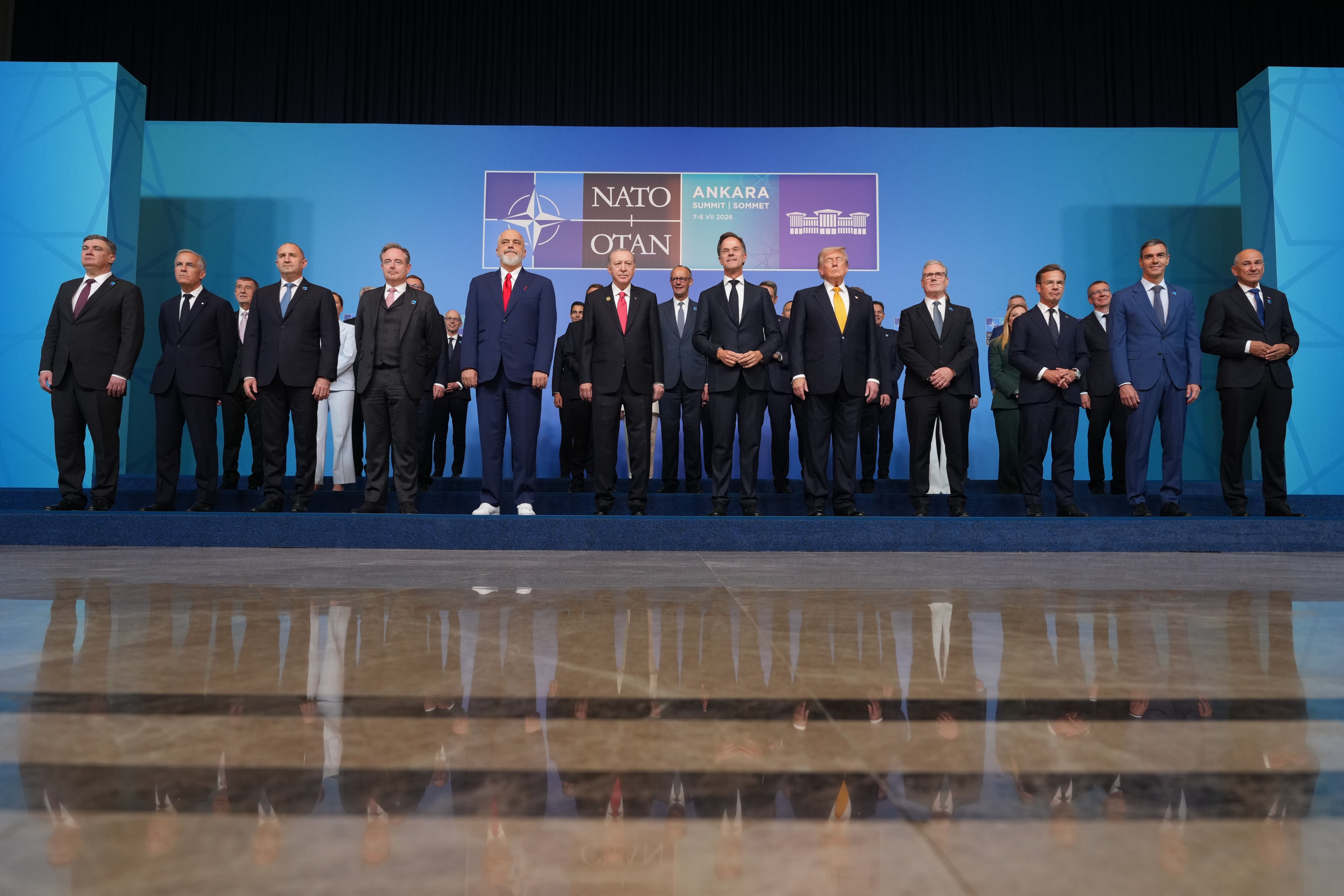 NATO leaders came to Turkey to discuss security. Erdogan gave them each an engraved revolver