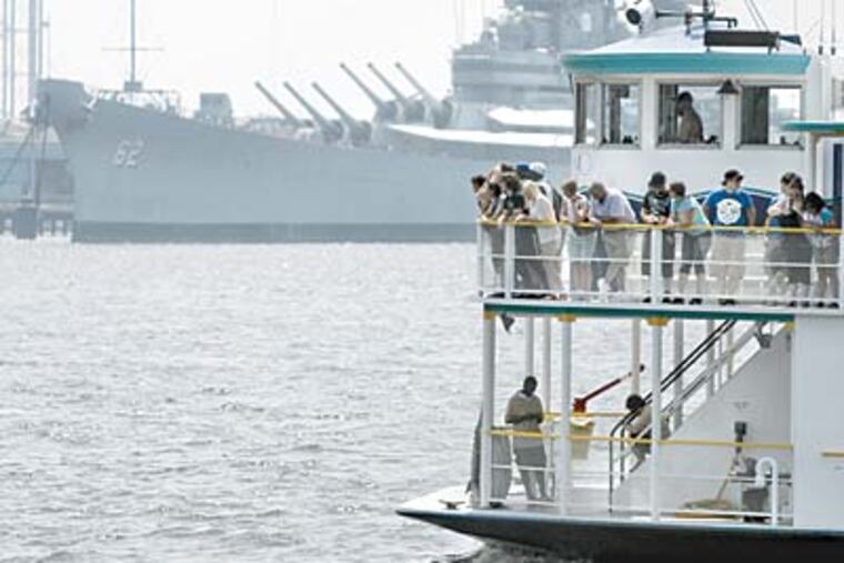 What effect will the July 7 duck crash have on Philadelphia tourism? Experts say it’s too soon to tell, but some folks, like those on the RiverLink ferry Friday, are still drawn to the Delaware. (ELIZABETH ROBERTSON / Staff Photographer)