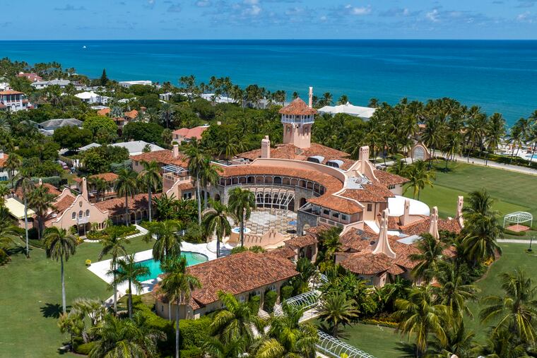 An aerial view of former President Donald Trump's Mar-a-Lago club in Palm Beach, Fla.