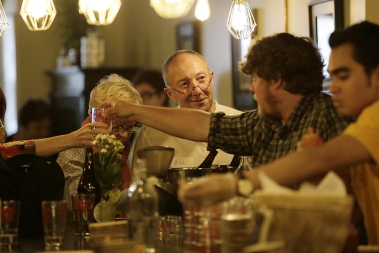 Bill Liberi (left) chats with Ploughman Farm Cider owner/farmer Ben Wenk during the inaugural Muhibbah dinner at Saté Kampar.