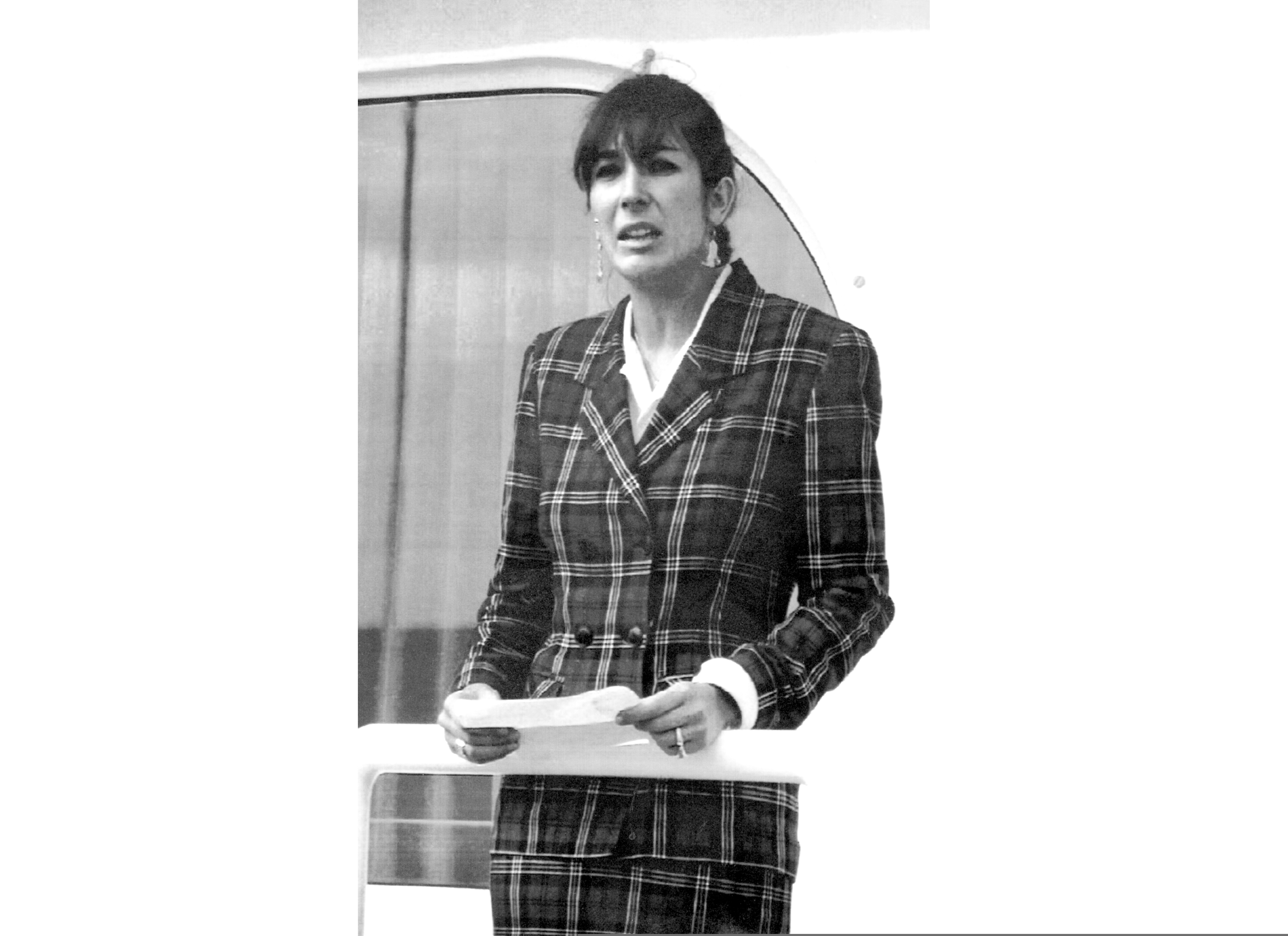 Ghislaine Maxwell, daughter of late British publisher Robert Maxwell, reads a statement in Spanish in which she expressed her family's gratitude to the Spanish authorities, aboard the "Lady Ghislaine" in Santa Cruz de Tenerife. Maxwell, a British socialite who was accused by many women of helping procure underage sex partners for Jeffrey Epstein, has been arrested in New Hampshire, the FBI said Thursday, July 2, 2020.