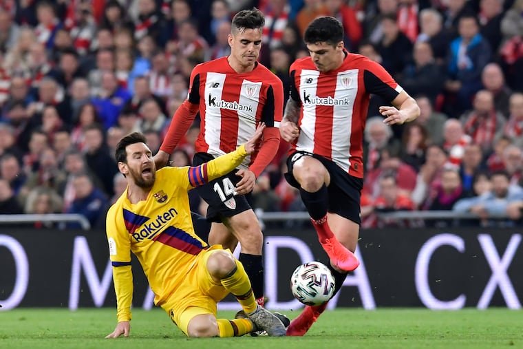 Lionel Messi (left) and Barcelona haven't beaten Athletic Bilbao in two years.