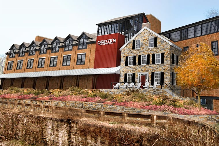 An artist's rendering of the Riverhouse at Odette's in New Hope, a $25 million facility replacing the flood-damaged 200-year-old stone building.
