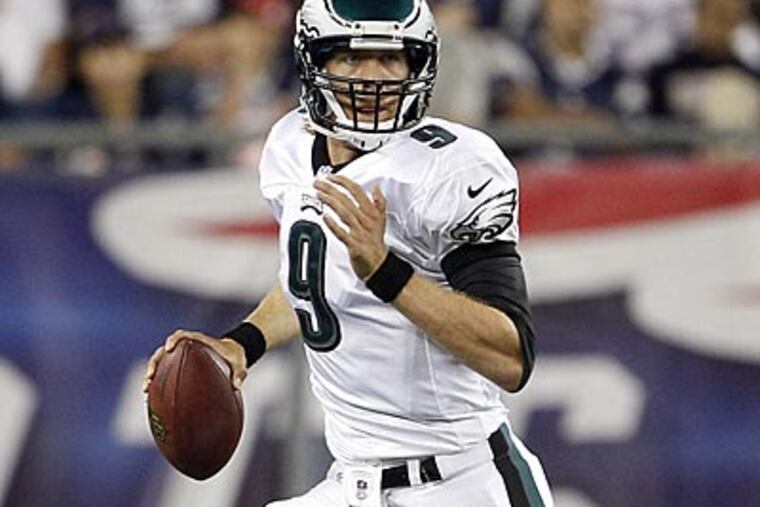 Nick Foles threw for 217 yards during the Eagles' preseason victory over the Patriots Monday night. (Yong Kim/Staff Photographer)
