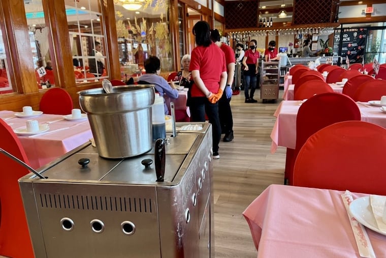 A dim sum cart for soups and congee at Grand Palace restaurant, 600 Washington Ave.
