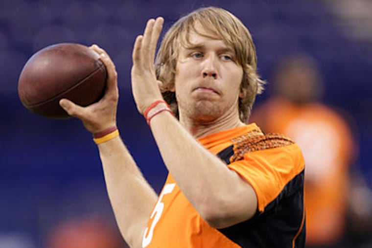 The Eagles selected Arizona quarterback Nick Foles as their third-round draft pick. (Michael Conroy/AP)