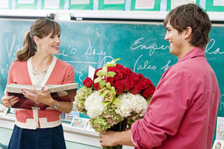 Ashton Kutcher, as a florist, delivers flowers to Jennifer Garner in the lightweight but likable "Valentine's Day."