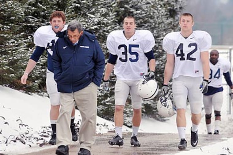 The Big Ten football championship game trophy has been named after Joe Paterno. (Pat Little/AP)