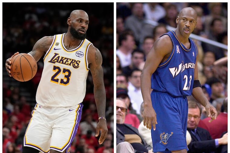 LeBron James (left) is most often compared to Michael Jordan (right). And Jordan's comeback with the Wizards in 2001 could provide some insight into how LeBron's tenure with the Sixers unfolds.