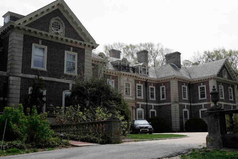 The front of the main house on the Ardrossan estate in Radnor Township. (Michael Perez/Inquirer)