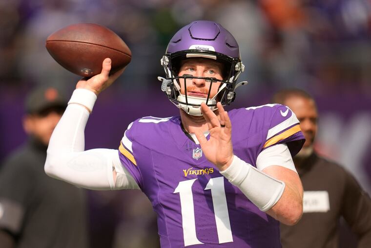 Former Eagles quarterback Carson Wentz, now with the Vikings, could face off against his former team this Sunday.