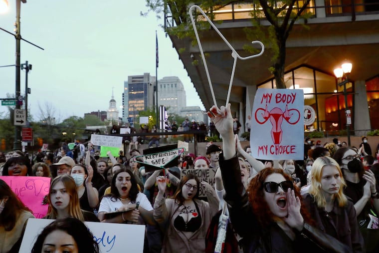 Protesters outside Philadelphia’s federal courthouse on Tuesday.